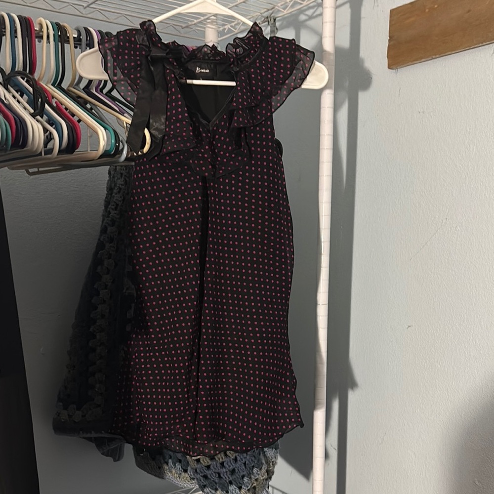 Bwear Black Blouse with Red Dots